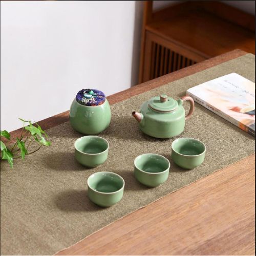 八方礼  龙泉官窑德行天下6入茶具  BFL2021-20