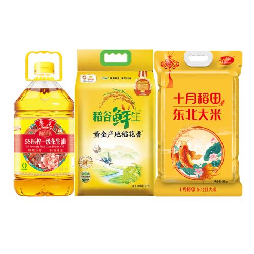 鲁花/金龙鱼/十月稻田粮油组合10KG+5L