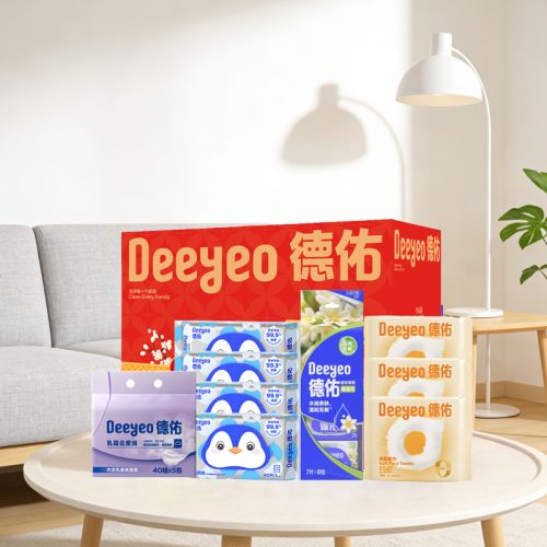 德佑喜庆小四件JXLD051105（纸巾+湿巾+湿厕纸+洗脸巾组合）