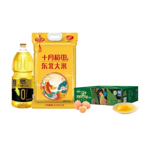 金龙鱼/十月稻田/德青源 米油鸡蛋组合 1.5L+4kg