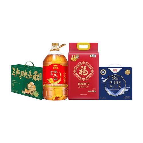 金龙鱼/福临门/泸溪河/德亚 米油糕点牛奶组合 8L+6.405kg