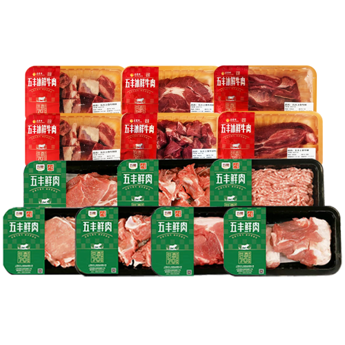 【五丰上食】冷鲜牛肉+猪肉组合858型5310g